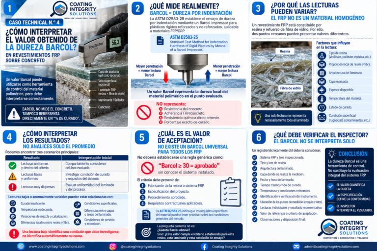 CIS TECHNICAL N.° 4 | Cómo interpretar el valor obtenido de la dureza Barcol en revestimientos FRP sobre concreto